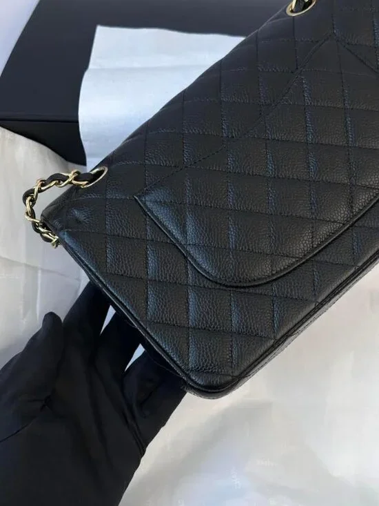 CHANEL Classic Medium Quilted Caviar Black GHW - Picture 6 of 11
